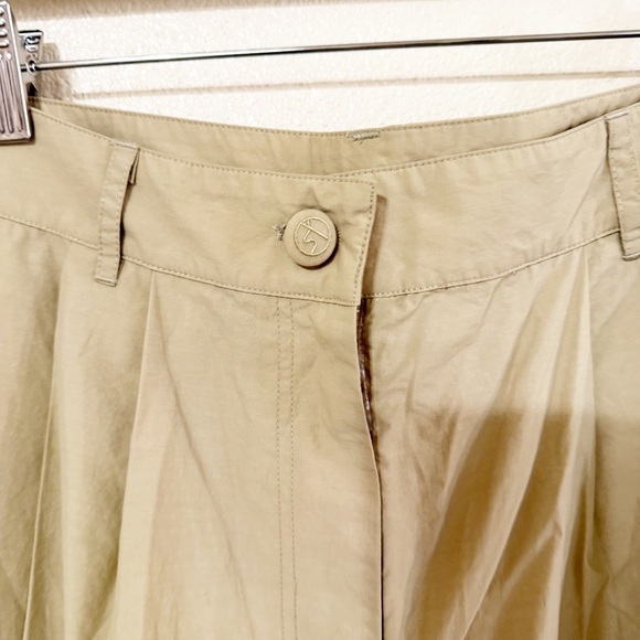 Saks Potts Lele Pleated Baggy Straight Leg Pants in Oat Brown size Medium - Picture 12 of 14